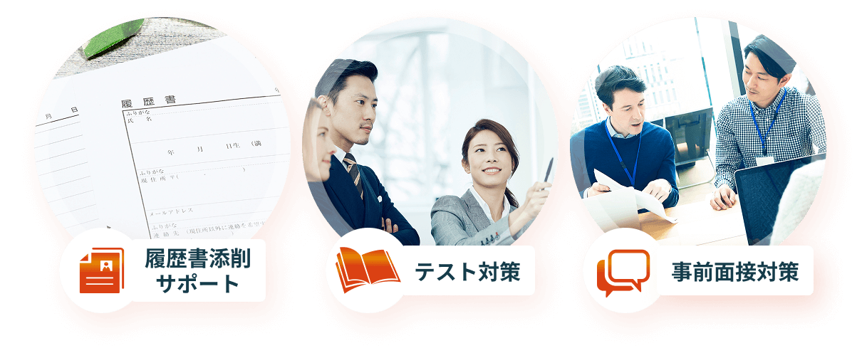 履歴書添削サポート・テスト対策・事前面接対策