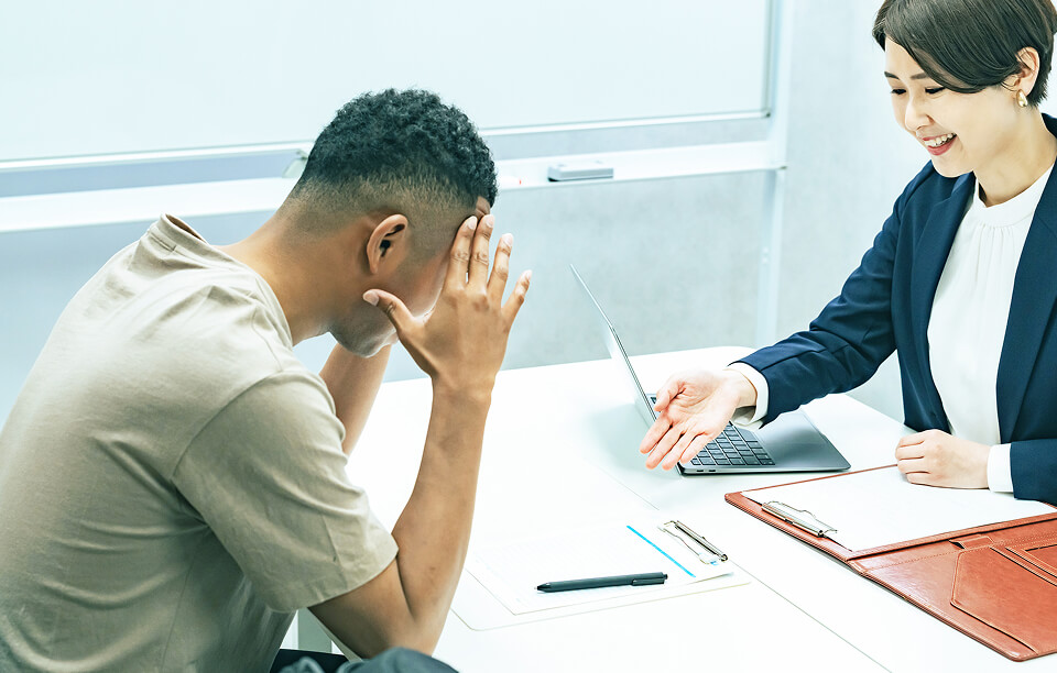 履歴書添削の様子