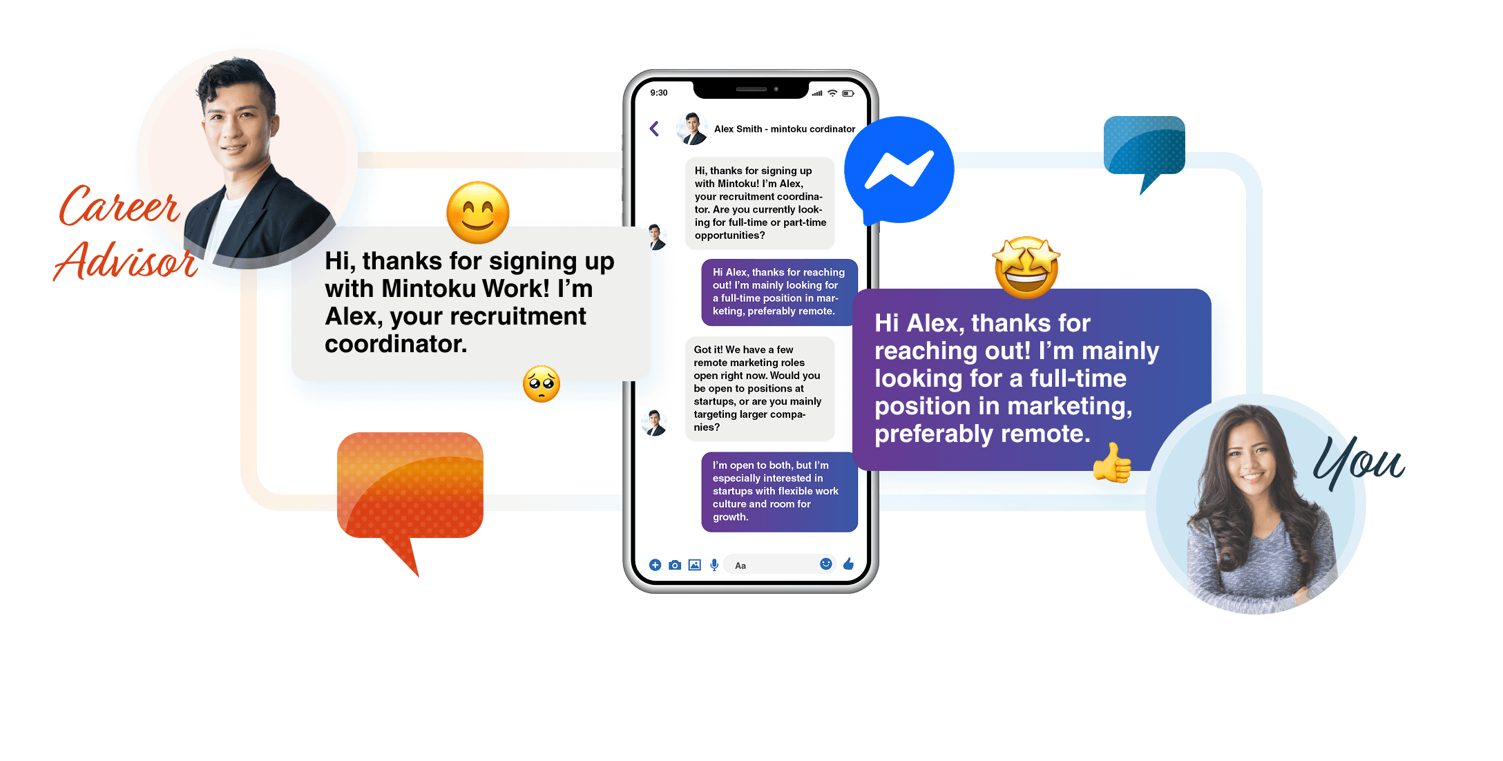 キャリアアドバイザーとチャットで無料相談